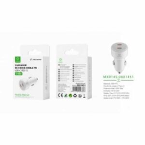 PD+PD Car Charger MX0145 40W cab-Blanco