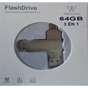Pendrive metal 3en1 64GB NCK056